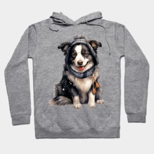 Winter Border Collie Dog Hoodie